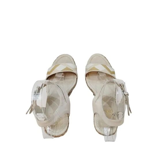 Elliott Lucca Guilia Leather Espadrille Wedge in Linen Multi Size 9 - Picture 10 of 15